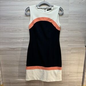 Tommy Hilfiger Womens Pink Pique Colorblock Sheath Dress Size 2- Fast Shipping